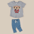 Tennis Koala T-Shirt & Denim Relaxed Pants