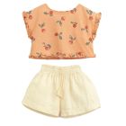Top W/ Frill & Linen Shorts