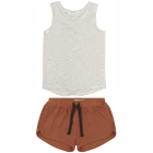 Vanilla Stripe Tank Top & Terra Rib Shorts