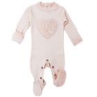 Velveteen Graphic Baby Footie | Blush