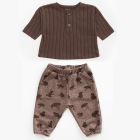 Walnut Rib Top & Fleece Trousers