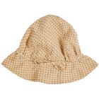 Beige Cotton Hat W/ Green Dots