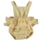 Yellow Stripped Seersucker Baby Romper