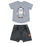 Yeti T-Shirt & Charcoal Slouch Short