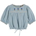 Tile Embroidered Blouse | Blue