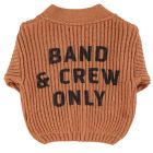 Knitted Cardigan Brown W/ "band & crew only" Print