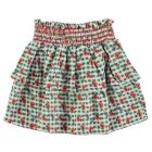 Short Skirt Green Checkered W/ Flowers