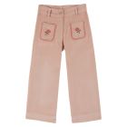 Peony Embroidered Velvet Pants