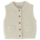 Ecru Sleeveless Cardigan