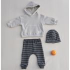 Austin Plush Sleeve Light Grey & Rune Soft Striped Dark Grey