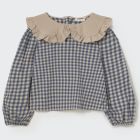 Stone Gingham Flannel Blouse