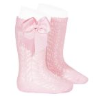 Perle Openwork Knee Socks | Pink (500)