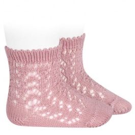 2518/4 Cotton Openwork Short Socks | Pale Pink 526