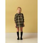 Khaki Green Checked Dress