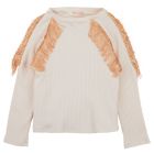 Therese Long Sleeve Top With Contrast Fringe