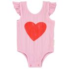 Sleeveless Bodysuit Lilac W/ Red Heart Print