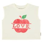 Sleeveless Tshirt Ecru W/ Apple Print