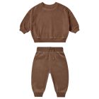 Velour Relaxed Sweatshirt & Sweatpants | Cocoa
