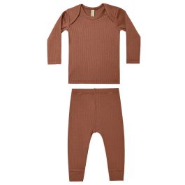 Ribbed Lap Tee & Ribbed Legging | Clay