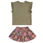 Khaki Hermance Tee & Honey Flower Roumia Skirt