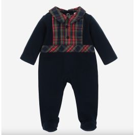 Blue Tartan Cotton Babygrow