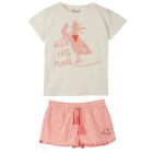 Tee Shirt & Short | Ecru/Vichy Rose