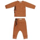 Teddy Cardigan & Harem Pants | Clay Stripes