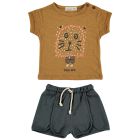T-Shirt Mon Ami Curry & Shorts Marsella Night Blue