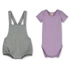 Purple Haze Onesie & Grey Melange Bloomer Suit
