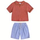 Terracotta Amelio Shirt & Light Blue Obiki Bermuda
