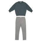 Foggy Blue Oversized Sweater & Heather Grey Tapered Pants Twill