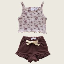 Bebe Singlet Lilian Floral & Gracie Short Berry Conserve