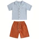 Light Blue Alov Shirt & Cinnamon Obiki Bermuda