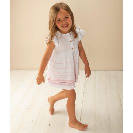 Pink Striped Piqué Dress