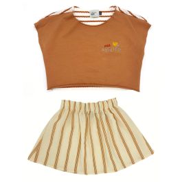 Crop Top Clay & Petxina Raw Stripes Skirt