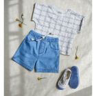 Gil Plaid T-shirt & Bob Denim Shorts
