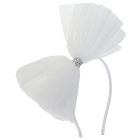Lola Bow Headband White Lily