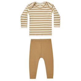 Honey Stripe Ribbed Lap Tee & Honey Ribbed Legging