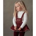 Burgundy Playsuit W/ Skirt & Funnel Collar Ribbed Top