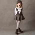 Herringbone Woolen Romper Suit & Off-white shirt