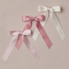 Satin Ribbon Bows Ivory Rose Raspberry