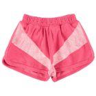 Shorts Pink W/ White Stripes Print