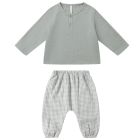 Zion Shirt Steel Blue & Woven Pant Blue Gingham