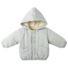 Hooded Woven Jacket Blue Gingham