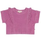 Violet Terry Cotton Relaxed Ruffled Tee