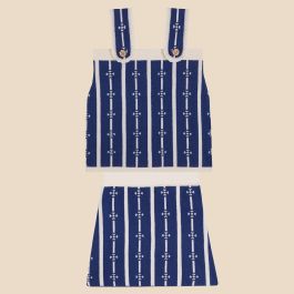 Marine Flower Top & Mini Skirt