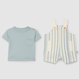 Plain Tshirt & Printed Dungaree Shorts