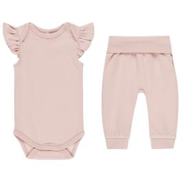 Flutter Sleeve Bodysuit & Baby Pant  | Bubblegum