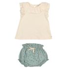 Talc Frill Colar Tee & Cactus Spring Culotte