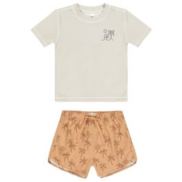 Boys Rashguard Stone & Swim Trunks Palms